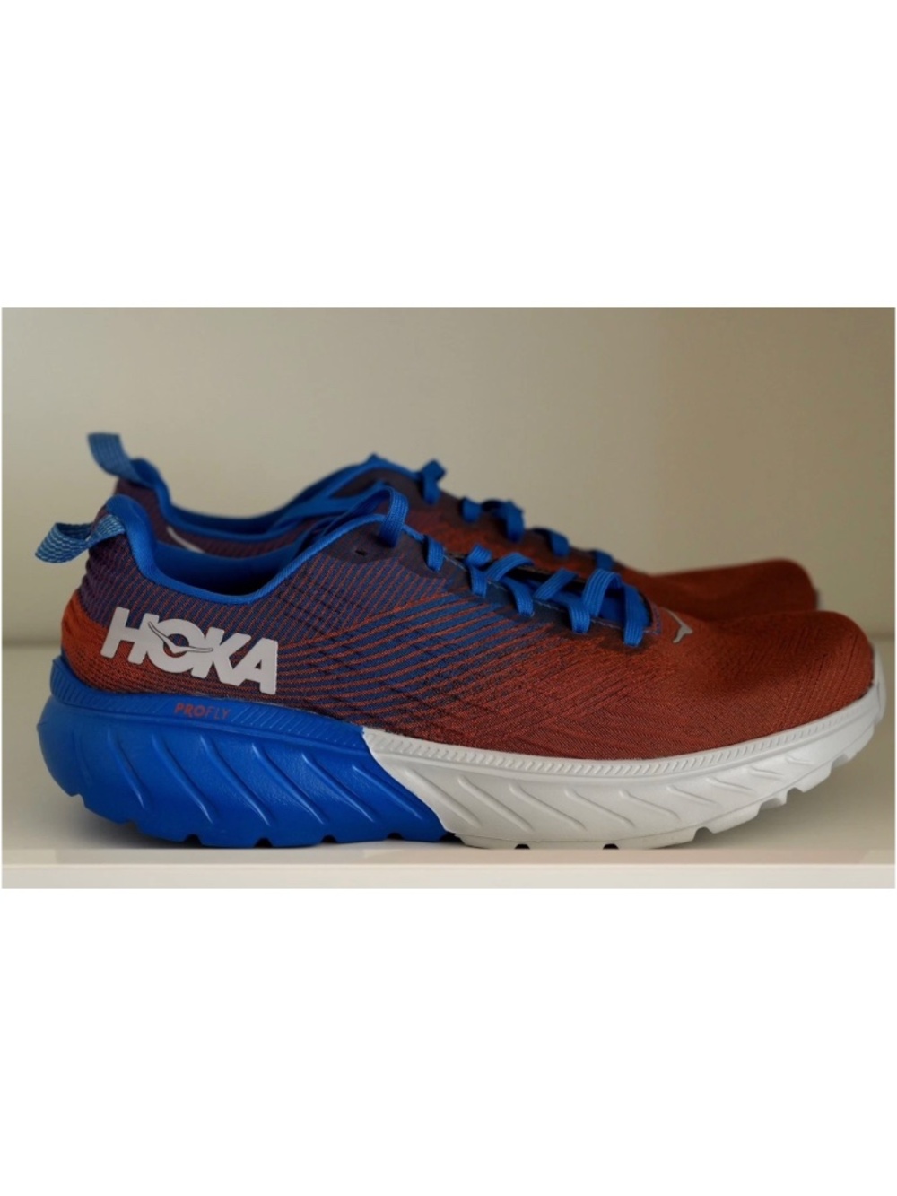 Hoka One One Mach 3 Imperial Blue / Mandarin Red Men Shoes US 9